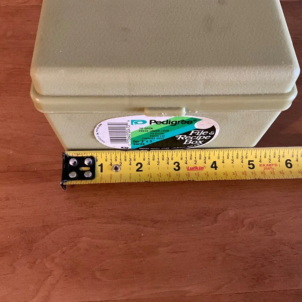 Vintage Pedigree Recipe Box File 3 x 5‎ Cards Organizer Avocado Green